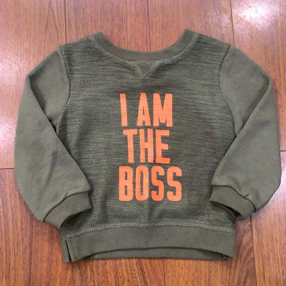 Primark Olive I Am The Boss Sweatshirt 24-36 Months